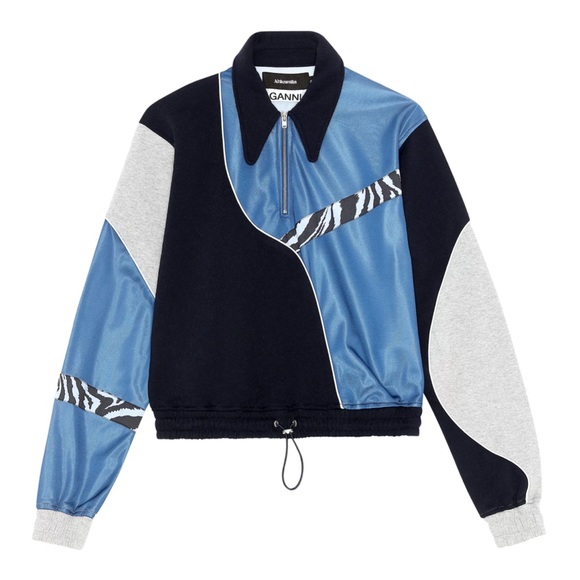 Ganni x Ahluwalia Cloudburst Colorblock Track Jacket size 42 US size 12 M-L-XL - Picture 1 of 16